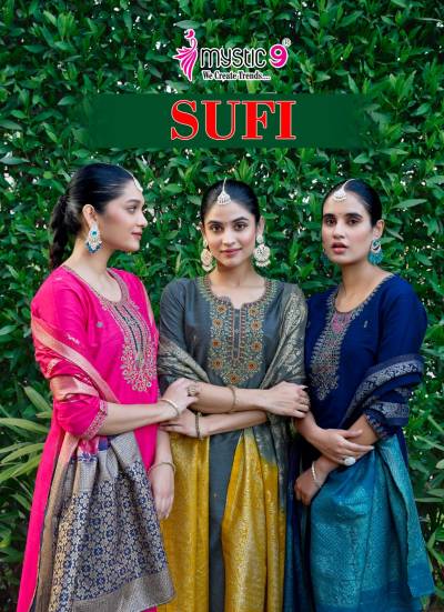 SUFI VOL 1 BY MYSTIC 9 DESIGNER SILK SALWAR SUIT WHOLESALER IN INDIA
